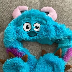 Monsters Inc Sully hooded scarf with paws